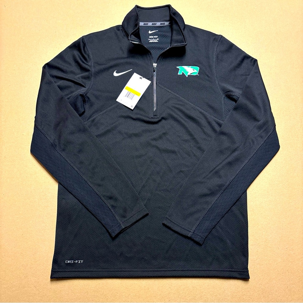 Nike North Dakota Fighting Hawks Shirt Zip Pullover Men’s Size Small Black